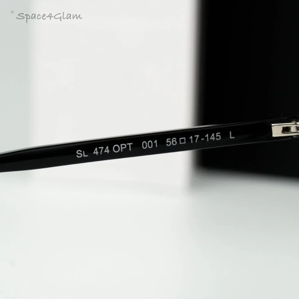 Saint Laurent Women Eyeglasses Black Demo Square SL474OPT 001 BRAND NEW